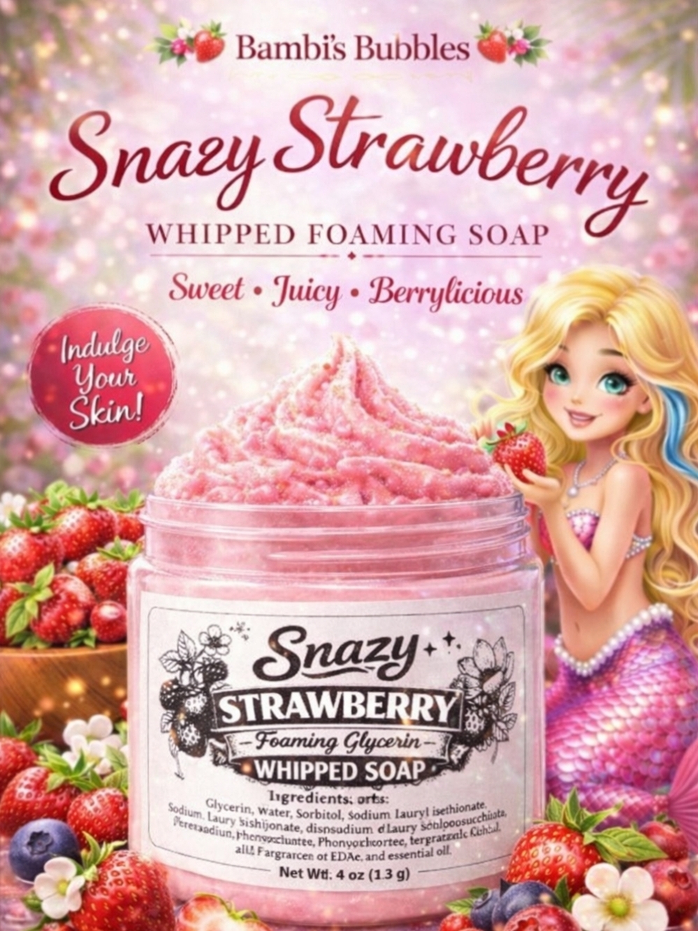 LAST ONE!4oz  Hand Crafted Whipped Glycerin Foaming Soap BASIC BETCH VANILLA - Picture 4 of 11